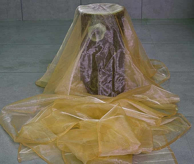 Organza Fabric in Champagne Gold, Shiny 45-Inch Width by 10 Yards