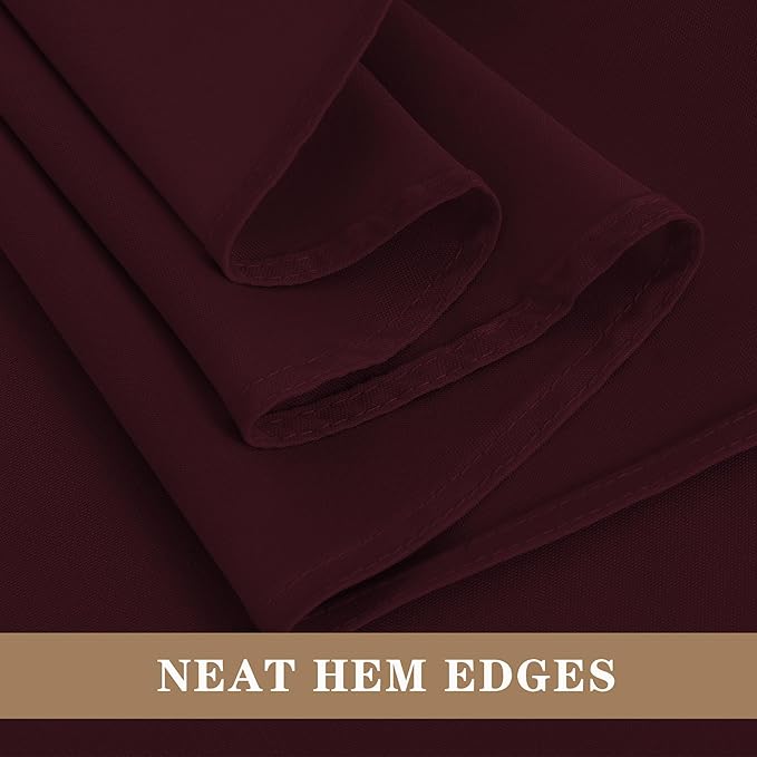 Fitable Burgundy Rectangle Tablecloths for 6 Foot Tables, 6 Pack - 70 x 108 Inches - Stain Resistant and Washable Table Clothes, Polyester Fabric Table Covers for Wedding, Party, Banquet, Buffect