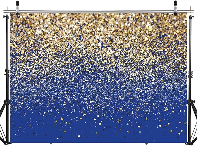 SJOLOON Blue Glitter Backdrop Royal Photo Backdrop for Birthday Party Decoration Graduation Studio Props 12558 (15x10FT)