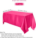 Satin Tablecloth 102 X 58 Inch Overlay Satin Table, 1 Pack – Hot Pink