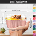 Baking Cups with Clear Lids, Rose Gold Ramekin Style, 50 Count