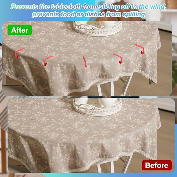 uxcell 8 Pack Tablecloth Clips, Stainless Steel Table Cloth Cover Clamps, 2.95" x 1.77" Windproof Holder Clips for Home Party Picnic Wedding Camping Dining Tables, Green