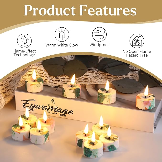 Flameless Candles Christmas Tree Tealights with Remote and Timer