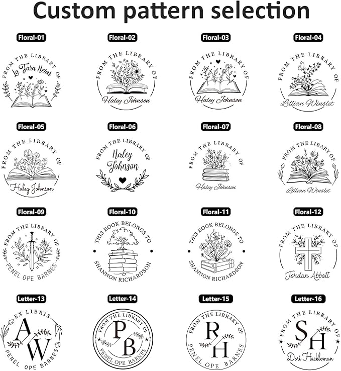 Custom Embosser Stamp - Personalized Book Embosser for Book Lovers, Readers, Home, Office & Library Collections (Letter-14)
