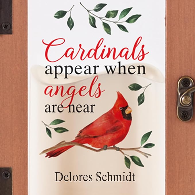 Decorative Candle Lantern, Wood Memorial with LED, 12 Inch Cardinal