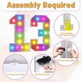 Light Up Number 13 Birthday Decoration with Remote, 16 Colors