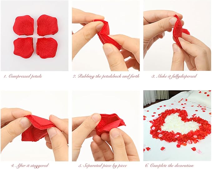 2000 Pcs Silk Red Rose Petals, Artificial Flower Petals for Romantic, Classic Style, Wedding, Proposal, Anniversary Decorations