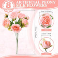 8 Bundles Artificial Peonies Flowers Boho Faux Flowers Arrangements