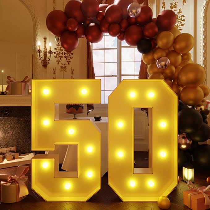 Marquee Number 50 Block Sign, 3FT Party Decoration