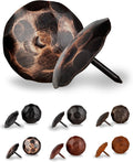 50 Pack 1.5" Round Head Iron Clavos Decorative Nails – Oil Rubbed Bronze – Handmade Rustic Round Fasteners for Farmhouse Shutters, Faux Wood, Barn Doors, Shutters, Gates – Ornamental Wood Accent