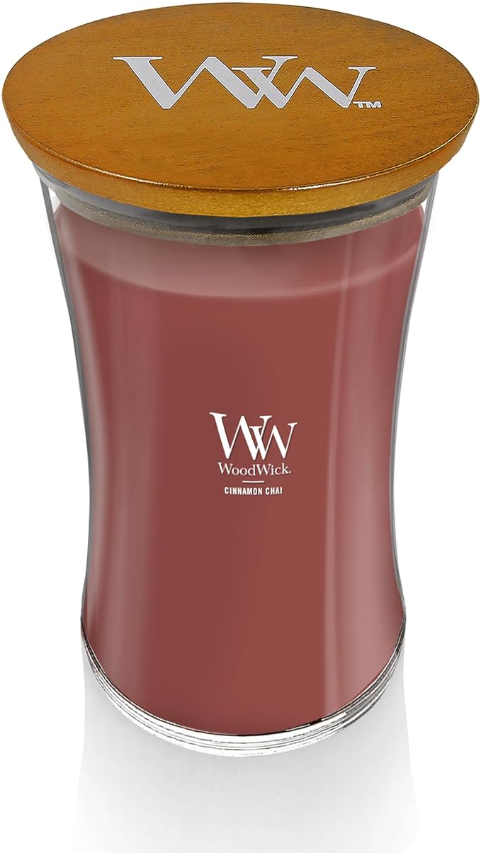 Jar Candle with Cinnamon Chai Scent, Red, 610 g