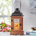 Decorative Candle Lantern, Wood Memorial with LED, 12 Inch Cardinal
