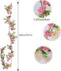 Flower Garland Daisy Flowers Silk Artificial Wildflower, 2 Pack – Pink