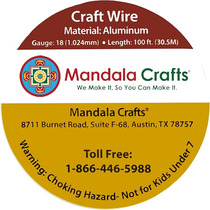 Mandala Crafts 18 Gauge Anodized Aluminum Craft Wire for Jewelry Making - 100 FT Colored Flexible Black Wire - Bendable for Bonsai Armature Crafting Sculpting