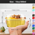 Baking Cups with Lids, Gold Aluminum Foil, 300 ml, 50 Count