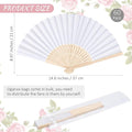 Wedding Handheld Paper Fans Bamboo Folding Paper Fans, 60 Pieces – White