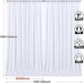Chiffon Sheer Backdrop Curtains (2 Panels 5x10ft Each), 10x10ft – White