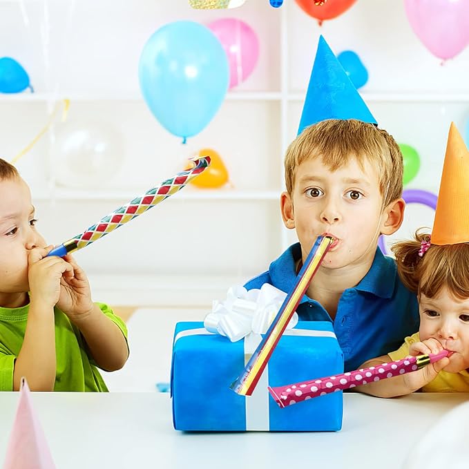 Koogel 100PCS Party Blowers for Kids, Noisemaker Toys Party Whistles Birtthday Blow Horns for Family Gatherings, Kids Birthday