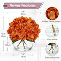 Fall Hydrangea Artificial Flowers for Decoration with Vase Silk – Orange