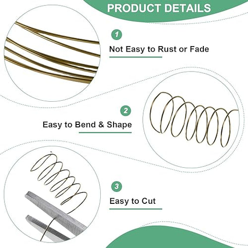 0.3mm Jewelry Wire, 28 Gauge 328FT Craft Wire Copper Beading Wire for Jewelry Making/Planting/Weaving/DIY Crafting, Soft Metal Wires [100M, Bronze Tone]