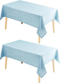 Hiasan 2 Pack Faux Linen Rectangle Tablecloth - Wrinkle and Stain Resistant Washable Table Cloth for Kitchen Dining Room Holiday Table Cover for Party Dinner, Lux Slate Blue, 52 x 70 Inch