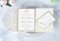 Laser Cut Wedding Invitations, 5.12 X 7.2 – Ivory