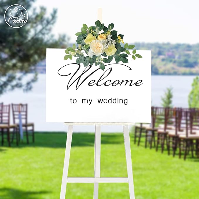 Artificial Flowers Wedding Arch Kit, 2 Pieces with 20 Plastic Stems