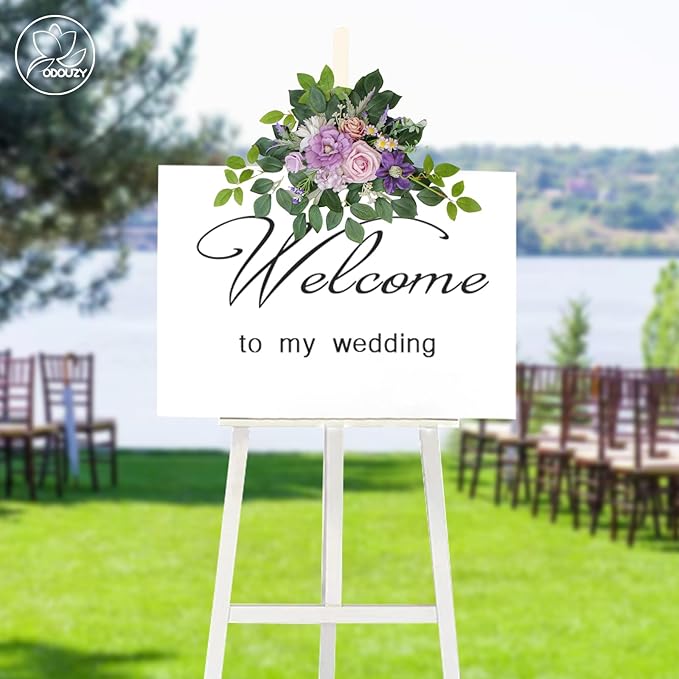 Artificial Wedding Arch Flowers, Silk and Foam, 2-Piece Set with 20 Stems