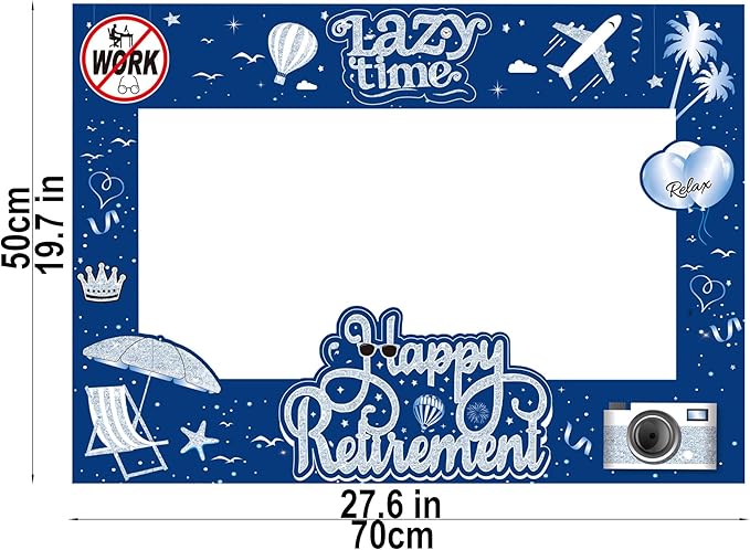 Photobooth Props Retirement Kit, 27 Paper Pieces with Large Frame