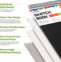 Sketch Book, 9" X 12", 1-Pack 100 Sheets Spiral Bound Art Sketchbook