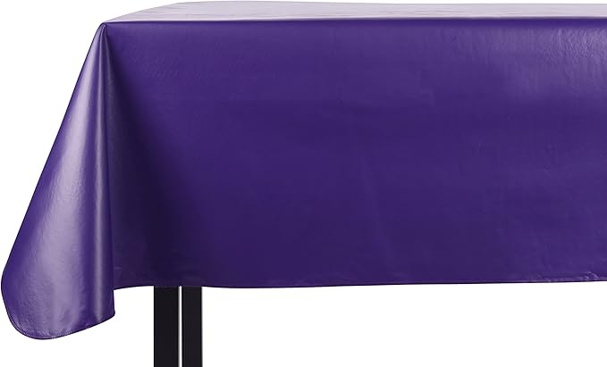 Tablecloth in Purple Vinyl, 52 x 90 Inch Rectangle Cover