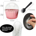 100Pack Cupcake Liners with Dome Lids, Free-Air 3.5Oz Mini Foil Baking