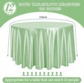120 Inch Satin Tablecloth, 12 Pack – Sage Green, Silky Round Tablecloth