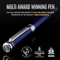 Midnight Fountain Pen – Blue, Stunning Luxury Pen with Chrome