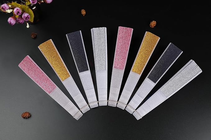HUNANBANG Glitter Folding Hand Fan for Men Women Acrylic Folding Clack Hand Fan for Music Disco Rave Festival Party Supplies (Glitter slv2gd2)