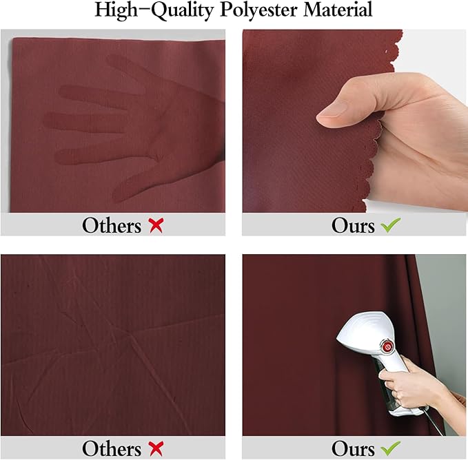 8x10FT Burgundy Wine Red Screen Backdrop for Photography Photo Booth Recording Parties Curtain