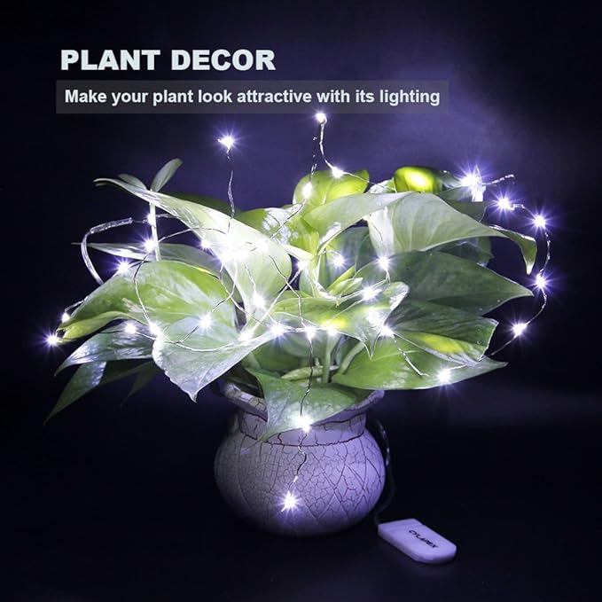 CYLAPEX 6 Pack Cool White Fairy String Lights Battery Operated Fairy Lights Firefly Lights LED Starry String Lights 3.3ft 20 LEDs Silvery Copper Wire for Christmas DIY Decoration Costume Wedding Party