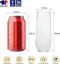 Stemless Champagne Flutes, 9 oz Clear Plastic, 36 Count