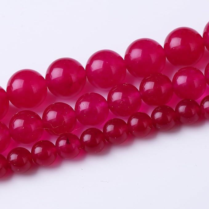 Rose Carnelian Stone Beads Gemstone Round Crystal Energy Jade Beads Stone Beads for Jewelry Making DIY Bracelet Necklace Jewelry Making 1 Strand 15.5inch 4MM