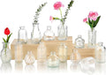 Glass Bud Vase 15 Pcs for Centerpieces Wedding,Home Decor,Bud Vases in Bulk for Flowers,Small Vases for Christmas,Birthday Party,Wedding,Valentine's Day,Mother's Day,Other Events Decorations(Clear)