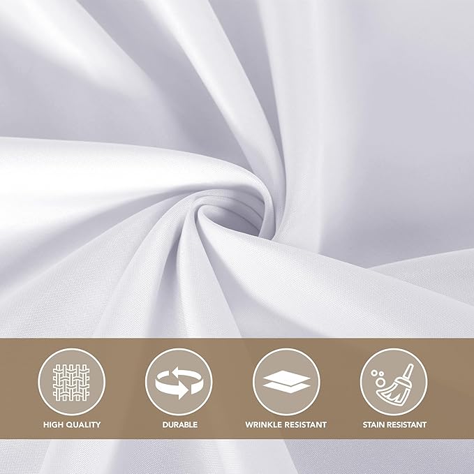 sancua White Square Tablecloths 60x60 Inch - Fabric Table Cloth for Square or Round Tables, Washable Polyester Table Cover for Dinner, Holiday Party, Decorative Display Tables