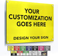 Custom Outdoor Metal Signs, Personalized Aluminum Signs, Customized Safety Signs, Metal Business Signs, Waterproof Outdoor Business Signs, White Aluminum (Yellow, 30x24 In)