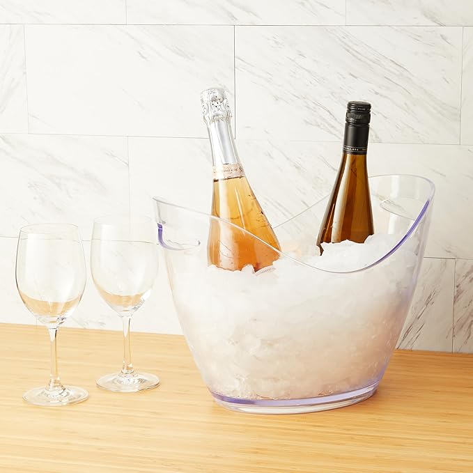 True Chill Acrylic Ice Buckets for Parties and Drinks, 2.11 Gallons (8 Liters) Wine Beer Champagne Bucket, Beverage Tubs Hosting Essentials, Set of 1