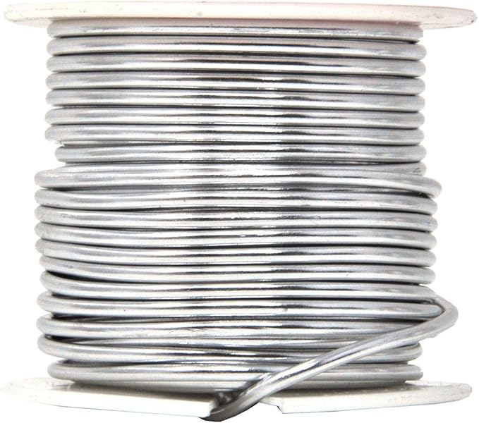 Mandala Crafts 12 Gauge Anodized Aluminum Craft Wire for Jewelry Making - 276 FT Colored Flexible Silver Copper Black Pink Ice Blue Red Wire - Bendable for Bonsai Armature Crafting Sculpting