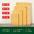 Wooden Cutting Boards for Kitchen Meal Prep & Serving, Bamboo Wood