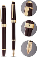 Bailey Light Polished Resin and Gold Tone Extra Fine Nib – Burgundy