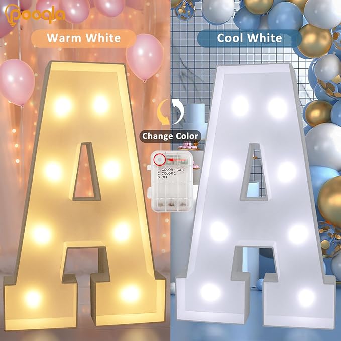 Decorations: 3 Ft Light Up Marquee Letter Z with Warm and Cool White LEDs