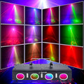 Stage Lights, Black Rectangular DJ Party Lights with RGB and Laser Effects