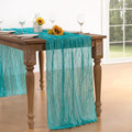 Green Cheesecloth Table Runner Fall Table Runners Boho, 6 Pack – Teal