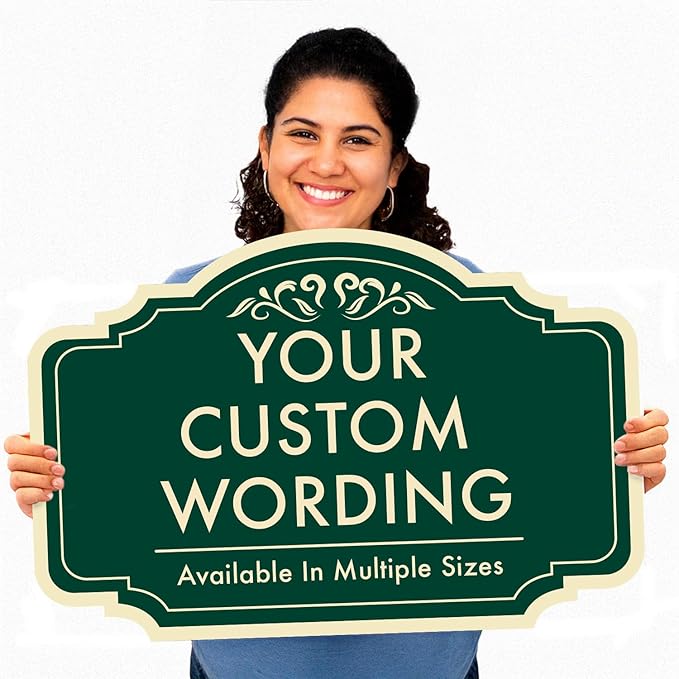 Custom Aluminum Signs: Driveway/Outdoor Metal, Waterproof, Forest Green 24x18 In